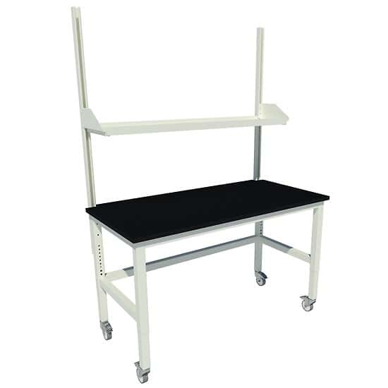 Patriot Table with Swivel Casters, Adjustable Shelf, Adjustable Height; 48" Wide 30" Deep